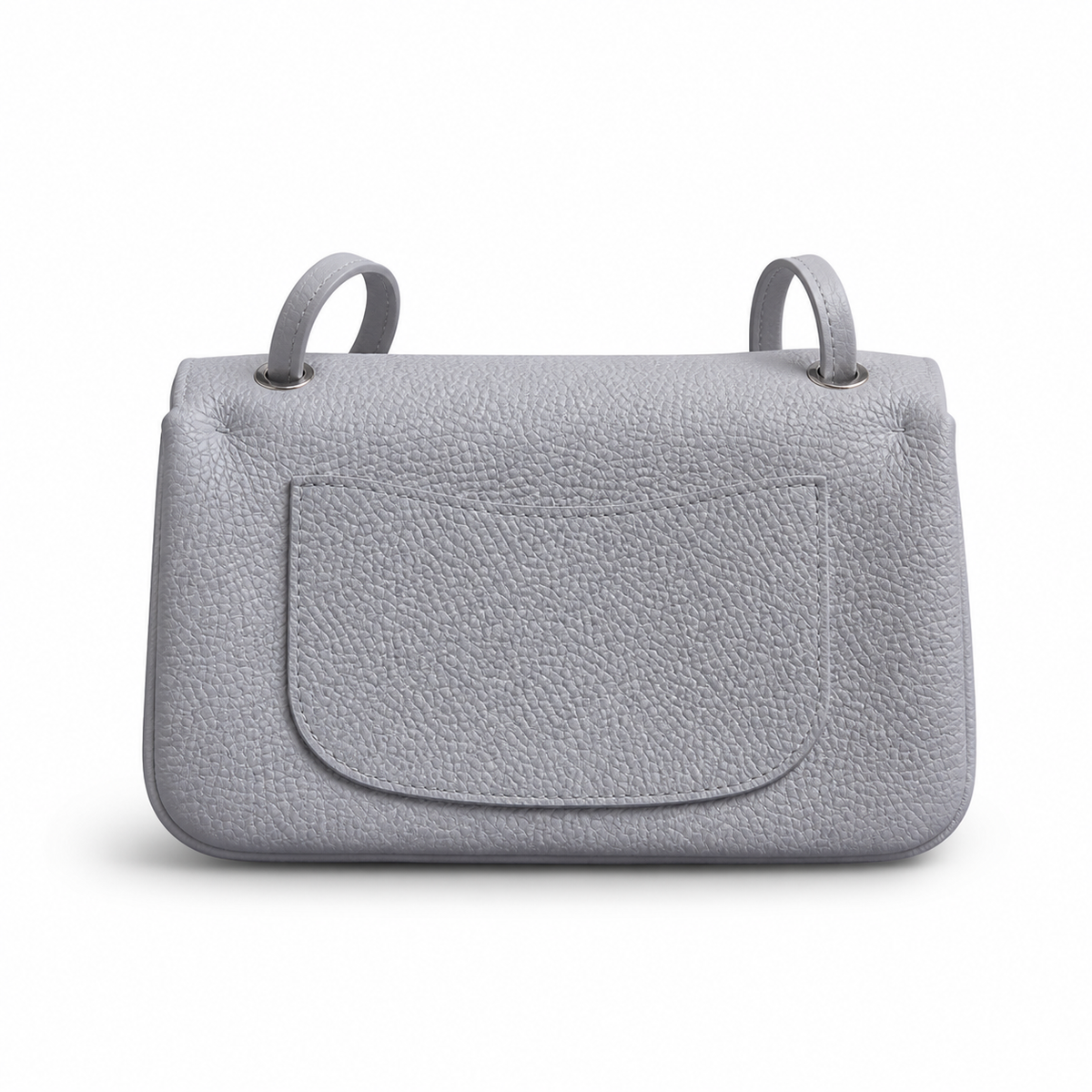 Chanel Dove Grey Pebbled Flap Crossbody Bag