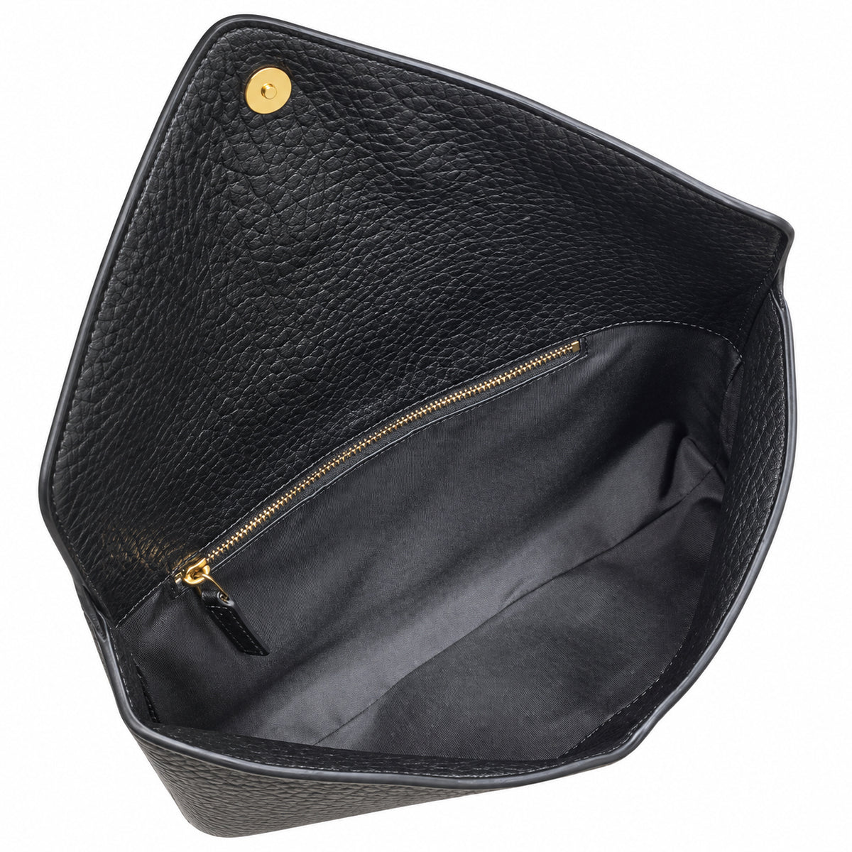 YSL Saint Laurent Cassandre Large Envelope Pouch in Black Grained Leather