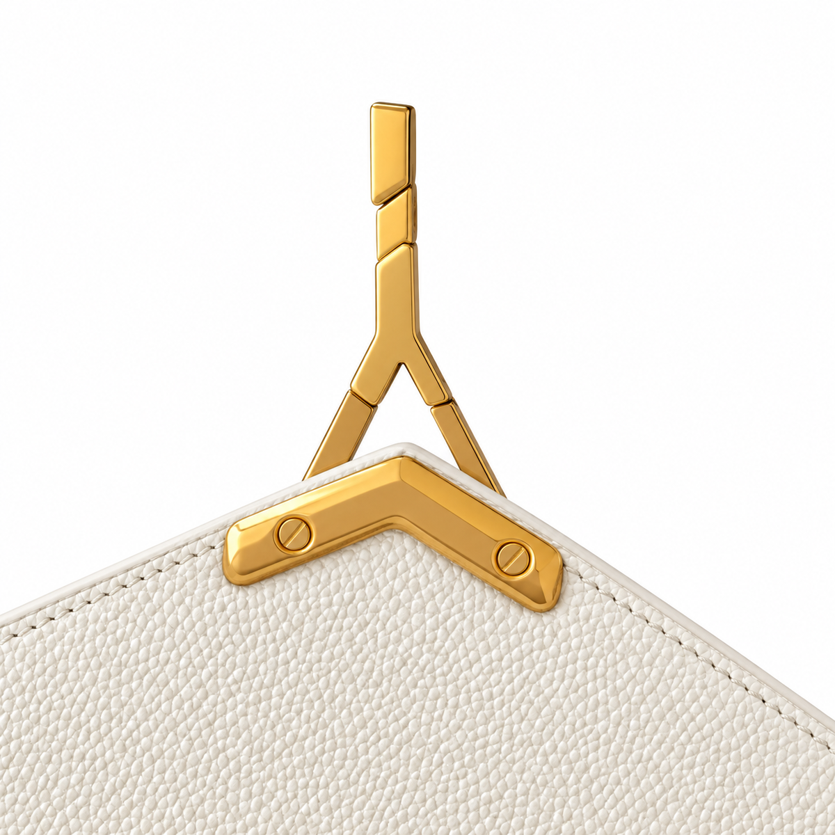 Saint Laurent YSL Cassandre Top Handle Bag – Cream