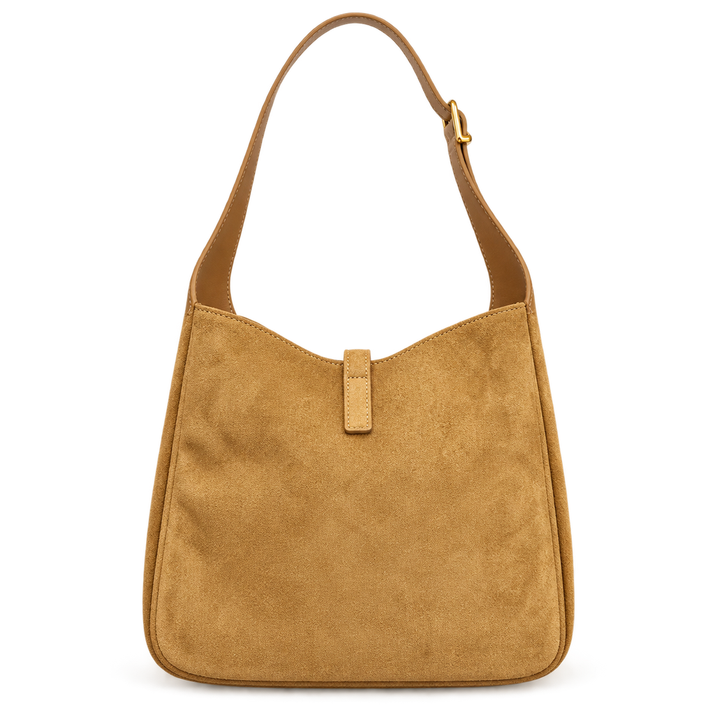 Saint Laurent YSL Le 5 à 7 Hobo – Mustard Suede Gold