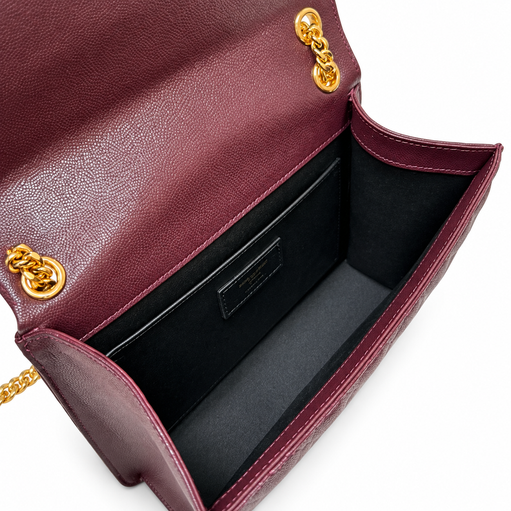 Saint Laurent YSL College Medium – Burgundy Gold