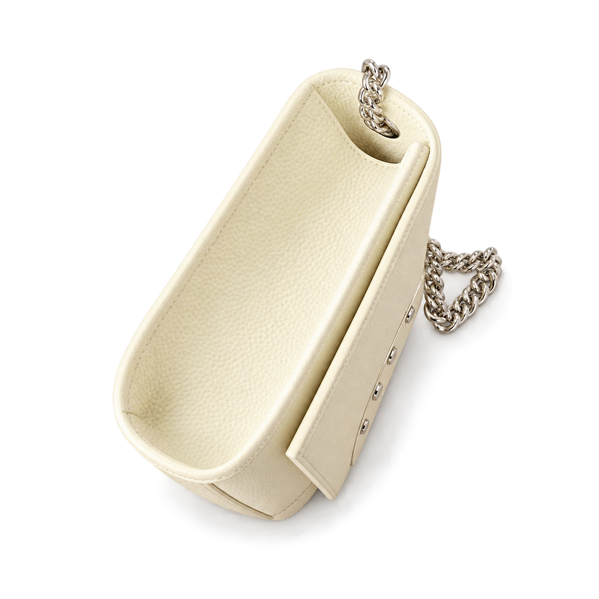 Saint Laurent YSL Kate Chain Bag – Cream Silver