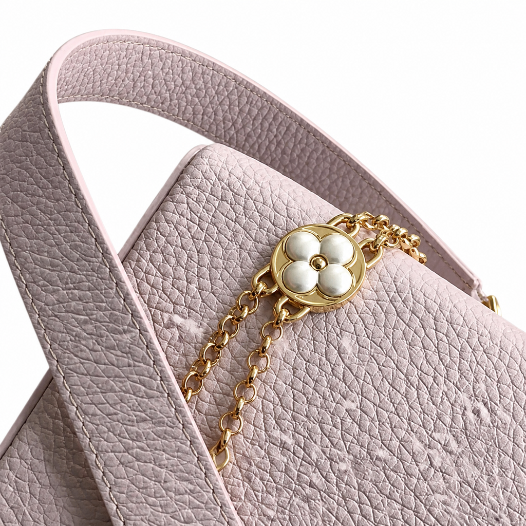 Louis Vuitton Capucines Mini – Blush Pink Flower Chain