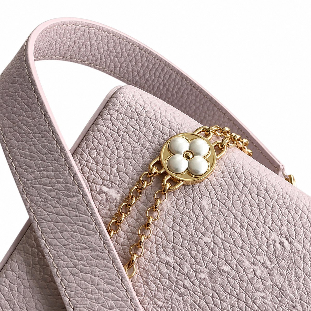 Louis Vuitton Capucines Mini – Blush Pink Flower Chain