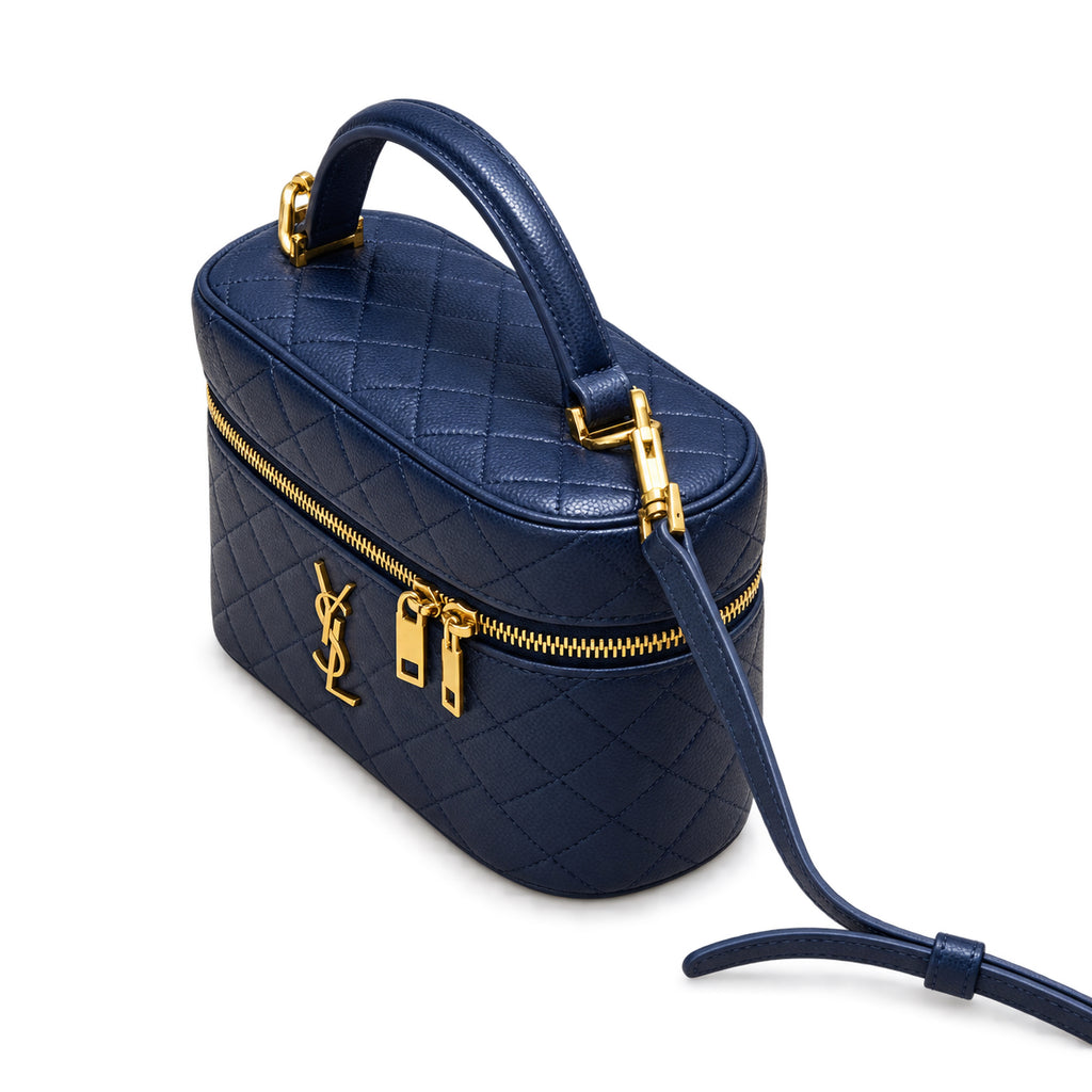 YSL Gaby Vanity Bag – Navy Blue Quilted Leather