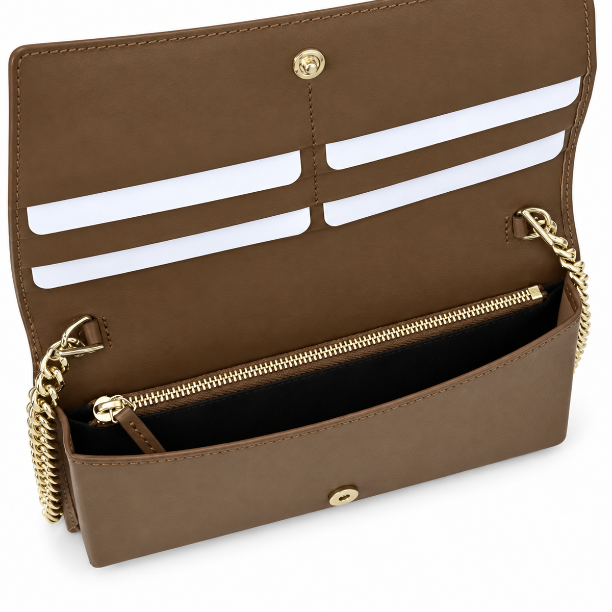Gucci Horsebit 1955 Chain Wallet in GG Supreme Canvas with Brown Leather Trim