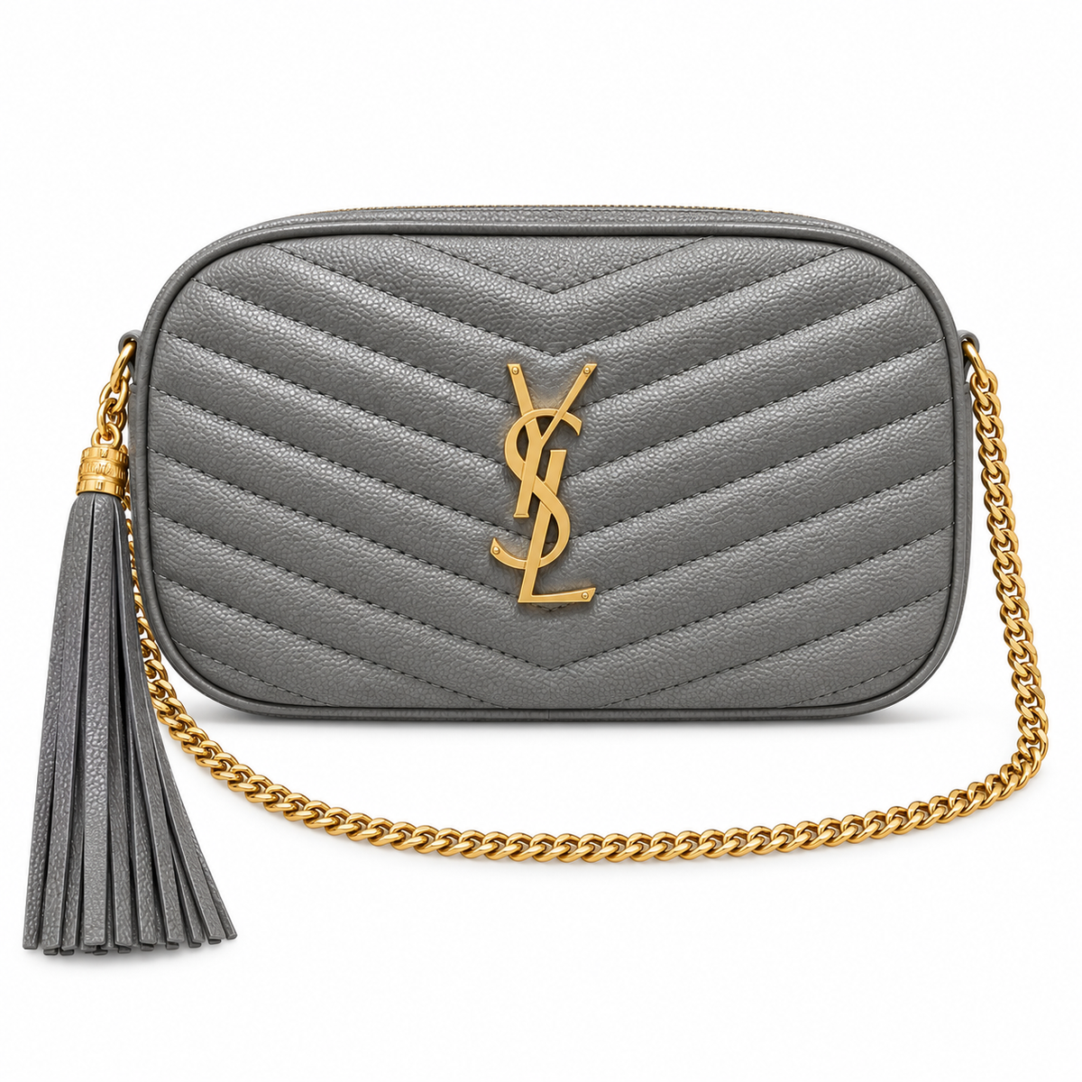 Saint Laurent YSL Lou Camera Bag – Grey Gold