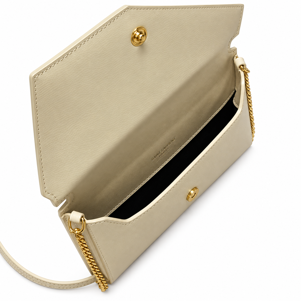 Saint Laurent Kate Chain Wallet Bag in Ivory