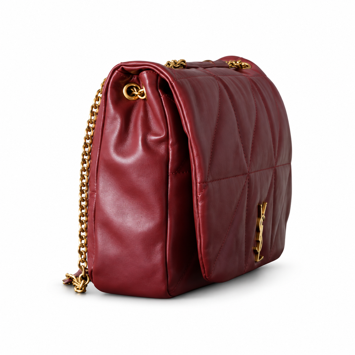 Saint Laurent YSL Jamie Chain Bag – Burgundy Quilted Leather