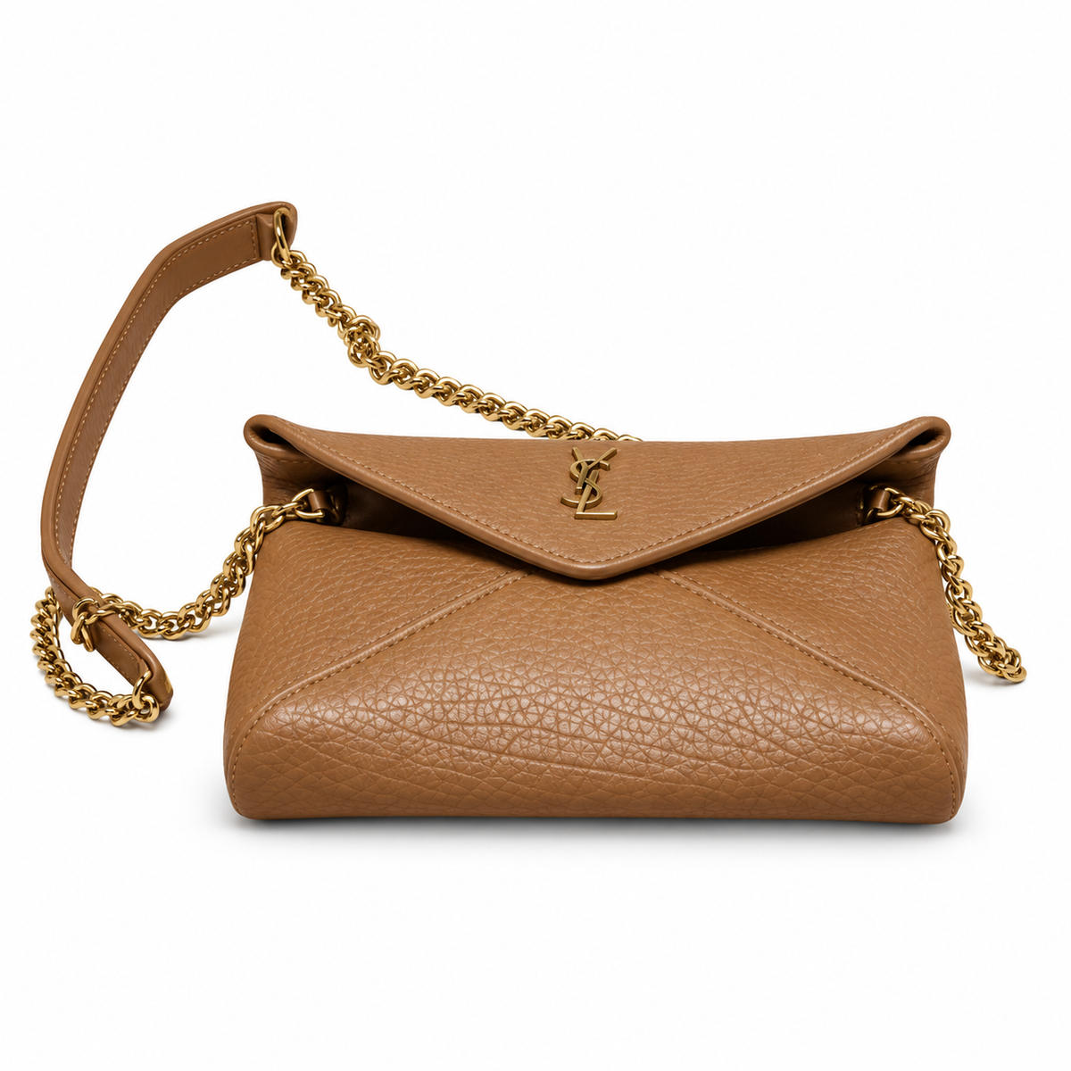 YSL Saint Laurent Envelope Chain Bag Caramel