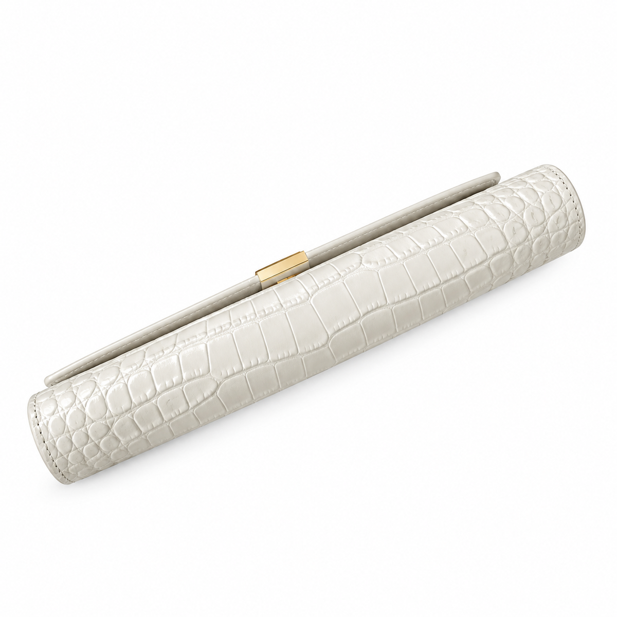 Saint Laurent Uptown Wallet Bag – White Croc Gold YSL
