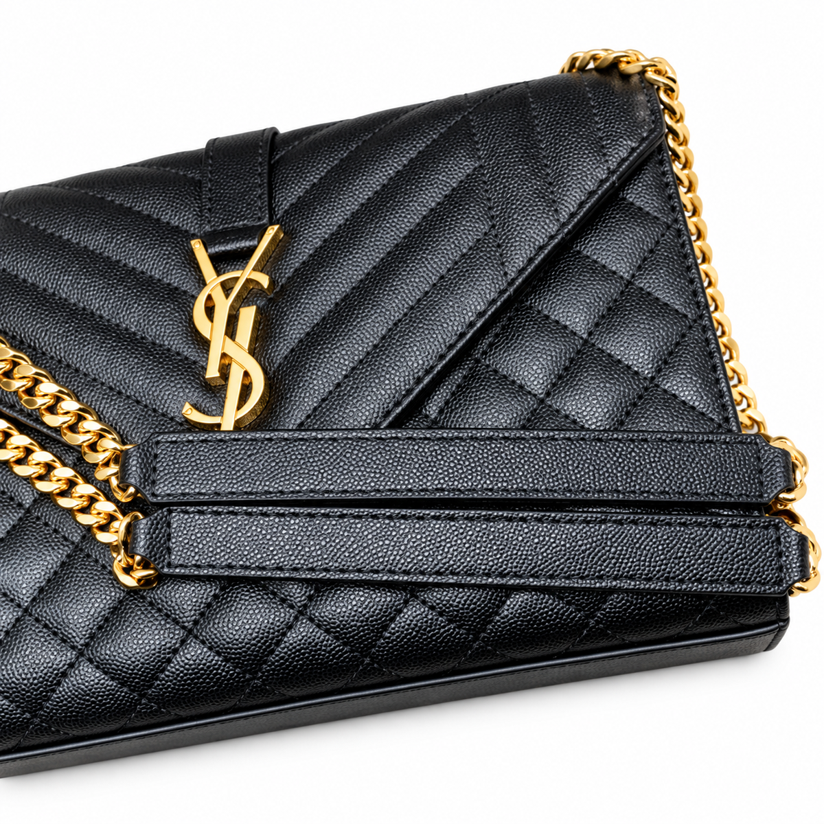 Saint Laurent YSL Envelope Large – Black Gold