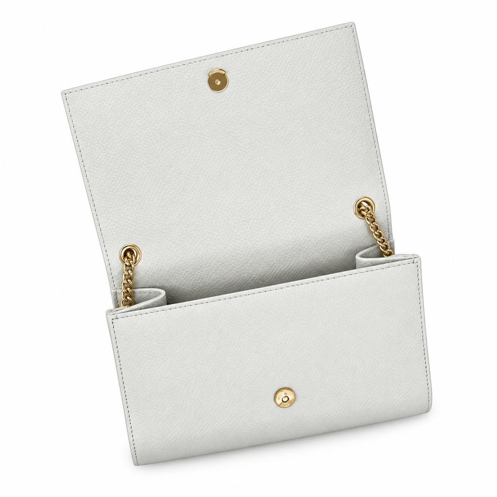 Saint Laurent YSL Kate Chain Bag – White Gold