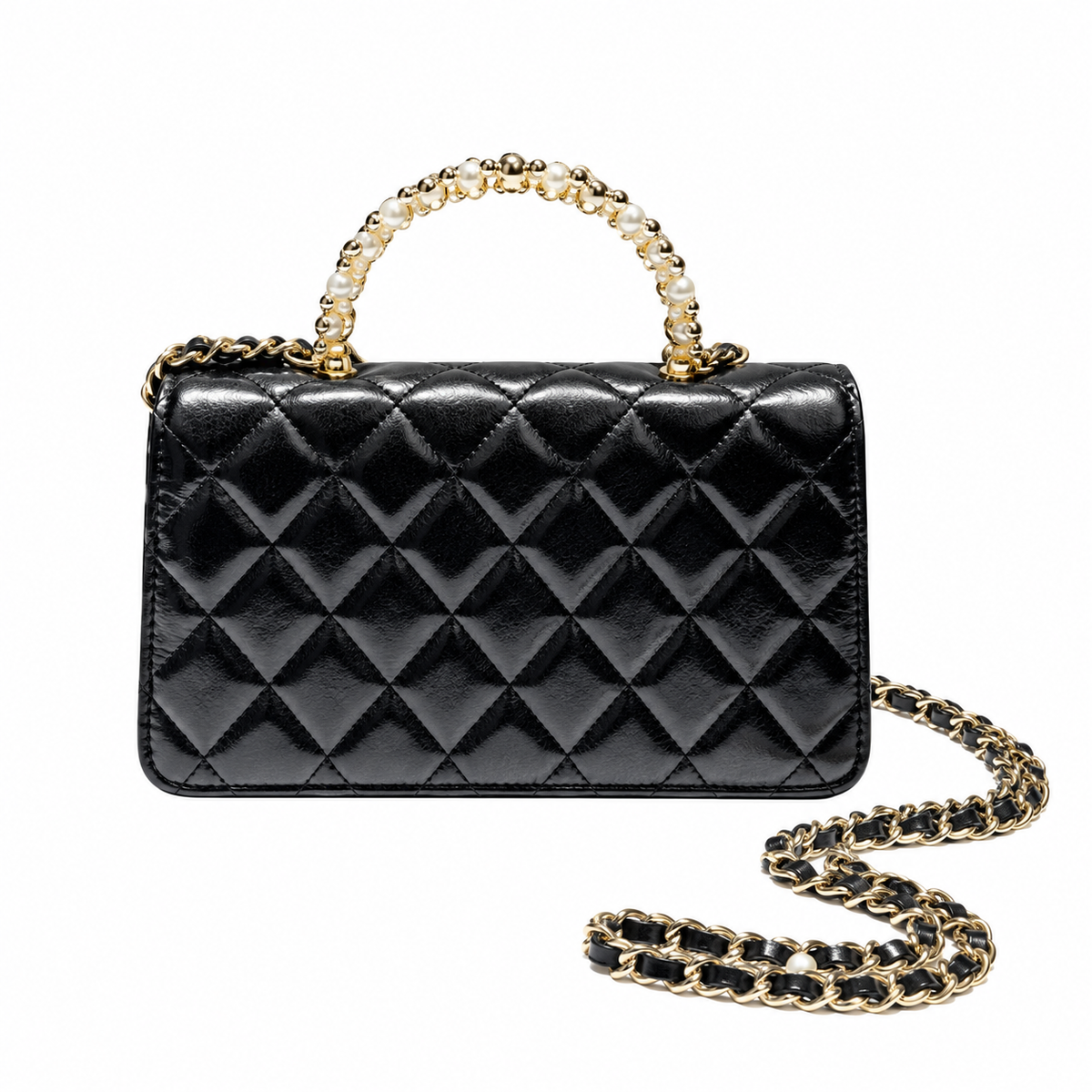 Chanel Quilted Leather Slender Chain Shoulder Bag