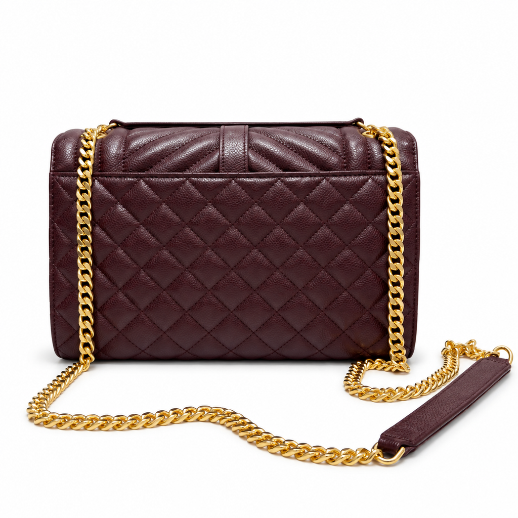 Saint Laurent YSL College Medium – Burgundy Gold
