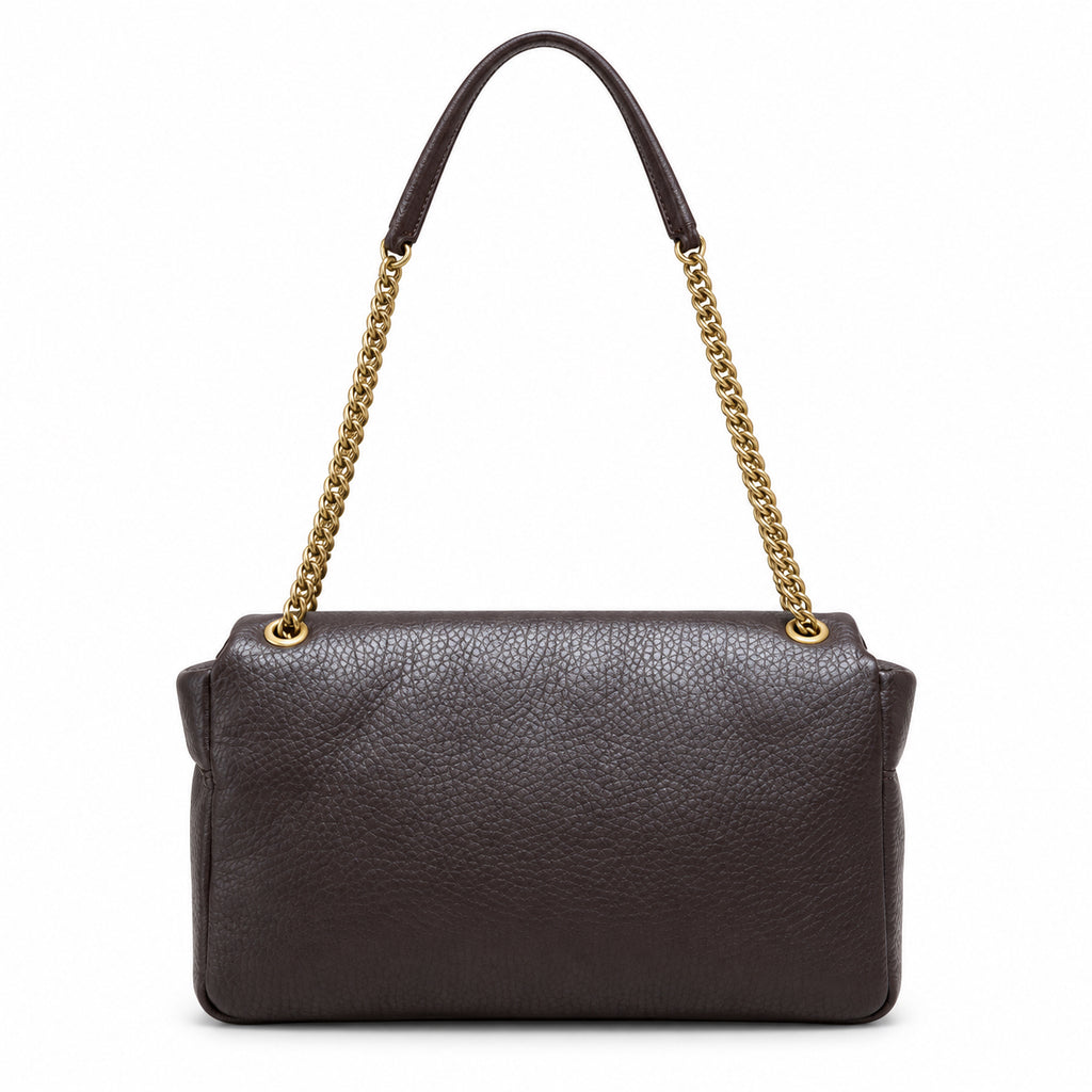 YSL Saint Laurent Envelope Large Chain Shoulder Bag Dark Brown