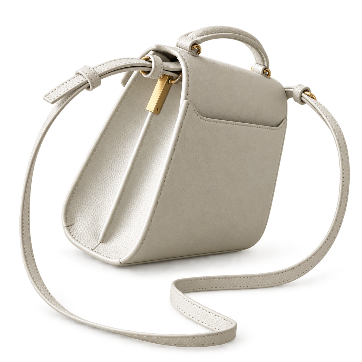 Saint Laurent Cassandra Mini – White Textured Leather