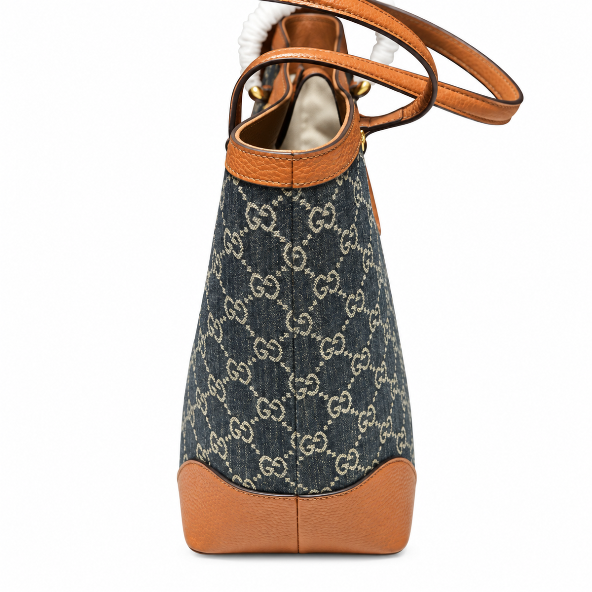 Gucci Bree GG Denim Large Tote Bag Blue