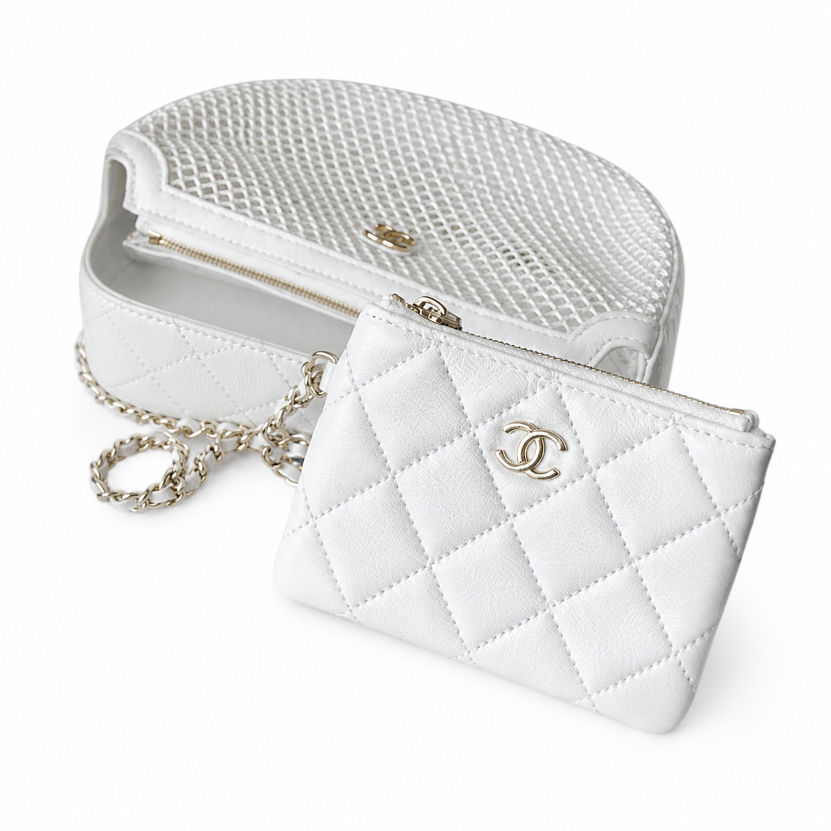 Chanel Quilted CC Small Top Handle Bag | Detachable Chain — 22cm