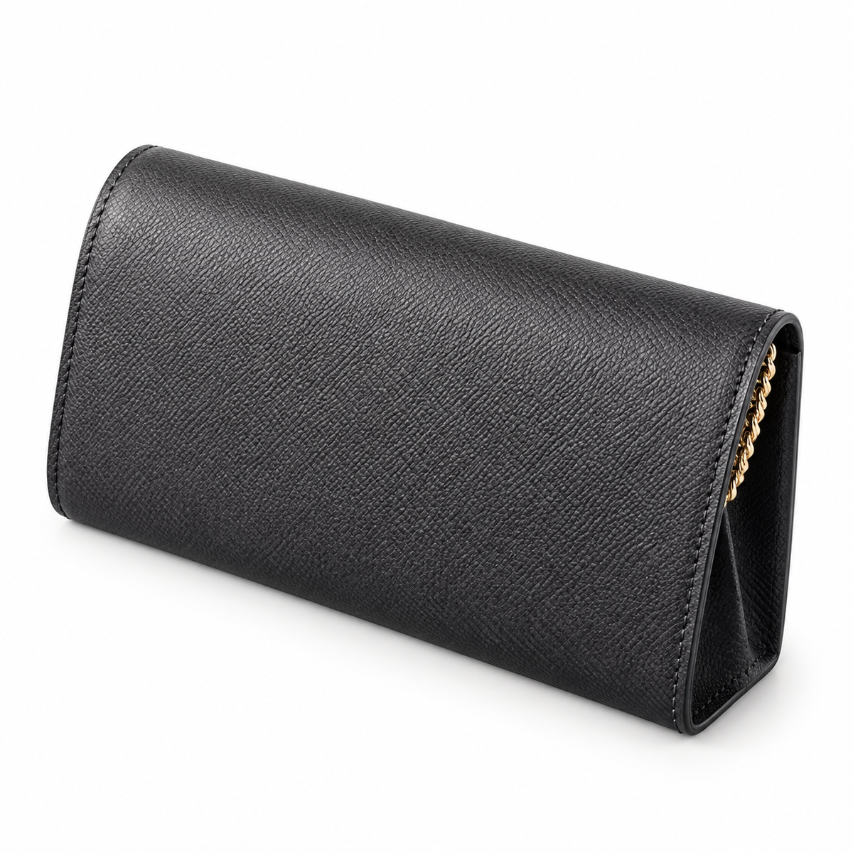 Saint Laurent Uptown Chain Wallet – Black Grained Gold