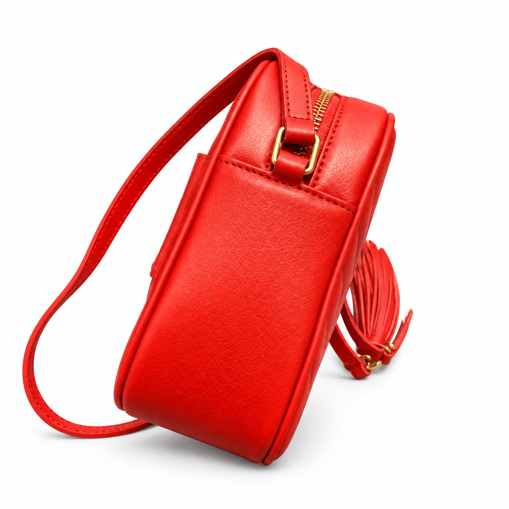 Saint Laurent YSL Lou Camera Bag – Red Gold Tassel
