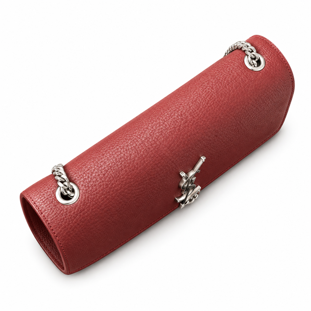 Saint Laurent YSL Kate Chain Bag – Burgundy Silver