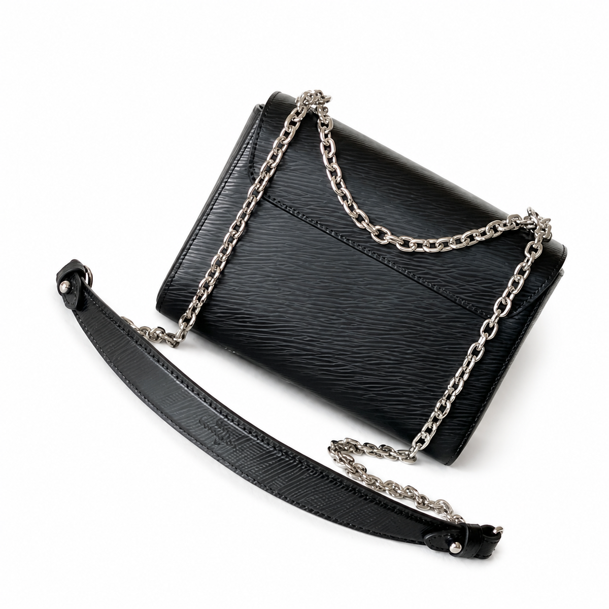 Louis Vuitton Twist MM – Black Epi Leather Silver Chain