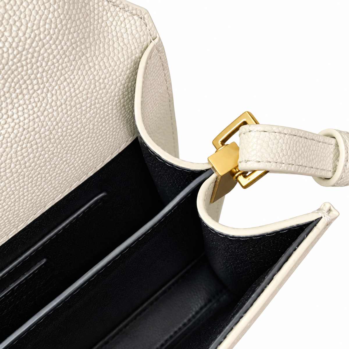 Saint Laurent Cassandra Mini – Cream Grained Leather