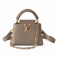 Louis Vuitton Capucines Mini – Taupe Taurillon Chain Bag