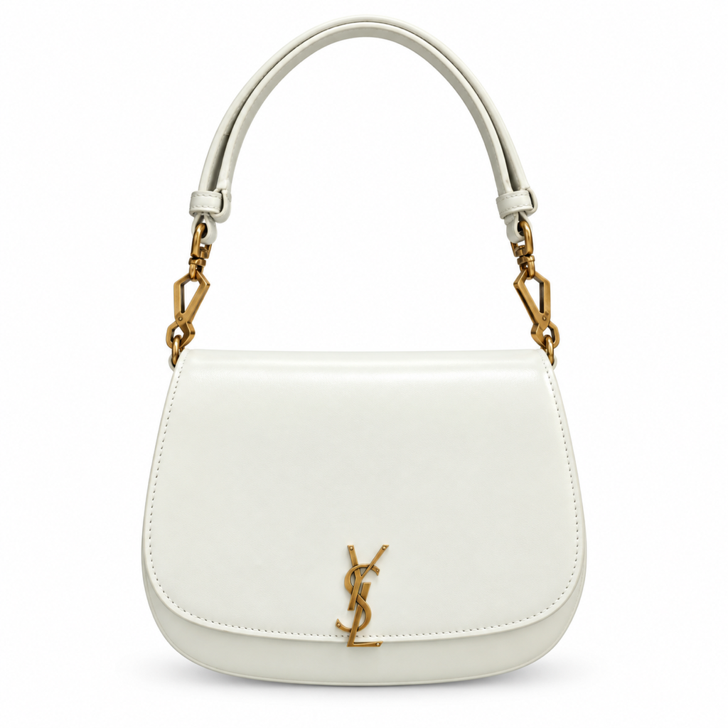Saint Laurent YSL Voltaire Shoulder Bag – White Leather