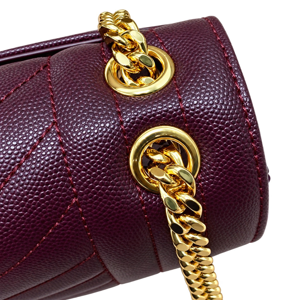 Saint Laurent YSL Envelope Medium – Plum Gold Chain