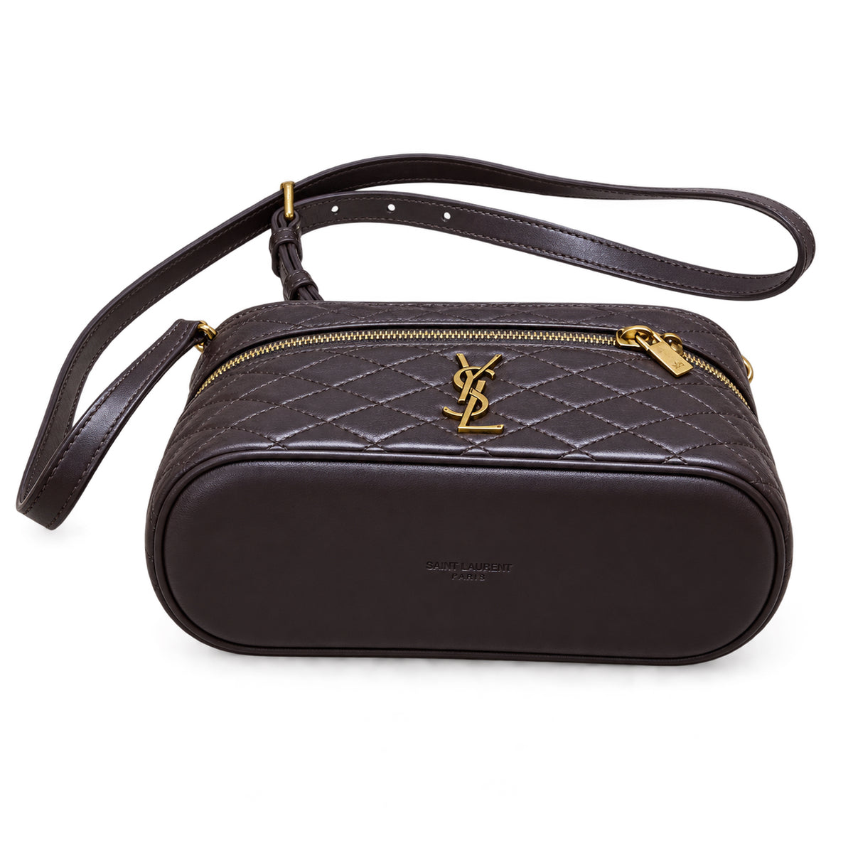 YSL Gaby Vanity Bag – Dark Brown Quilted Leather