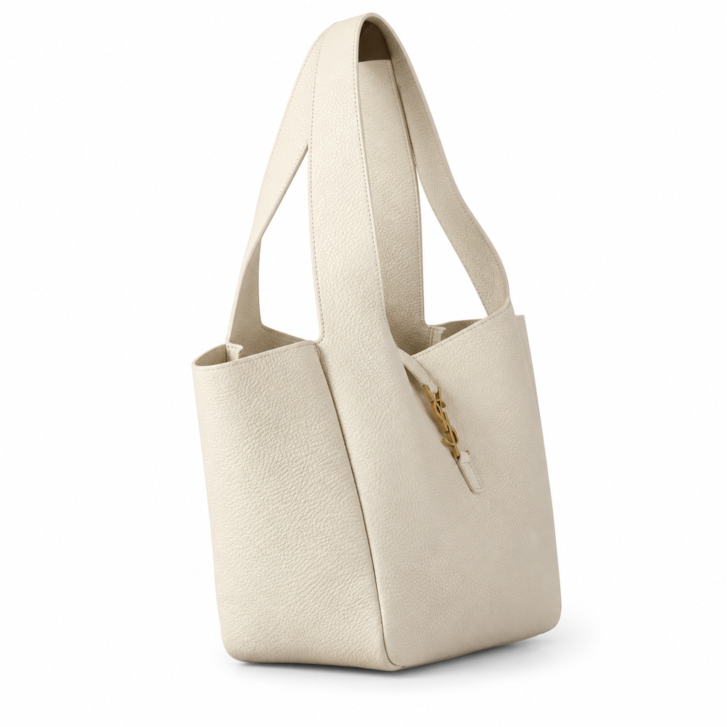 Saint Laurent YSL Bea Tote Bag – Cream Grained Leather