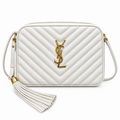 Saint Laurent YSL Lou Camera Bag – White Antique Gold