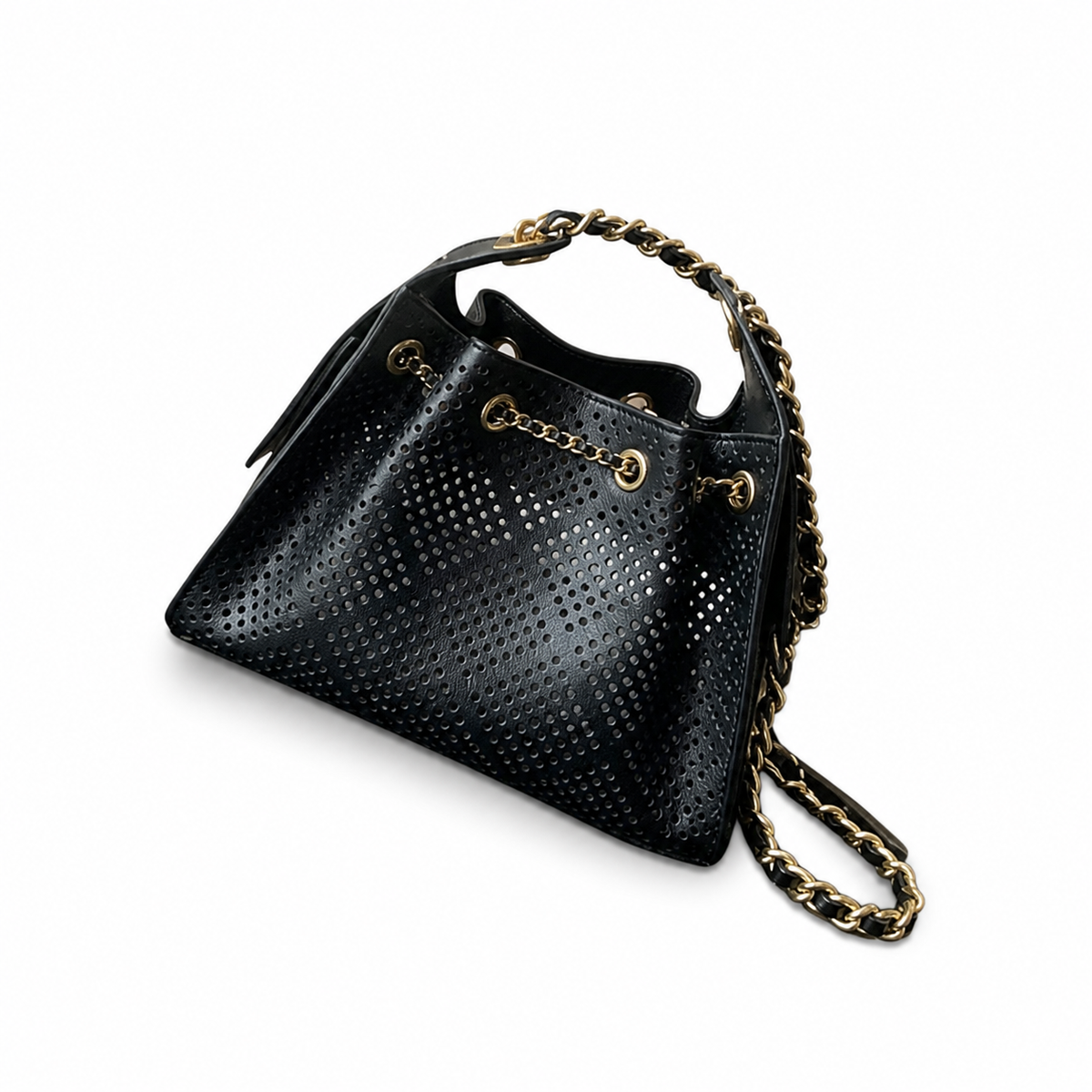 Chanel Quilted Leather Squared Chain Shoulder Bag