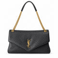 Saint Laurent YSL Calypso Chain Bag – Black Grained Leather