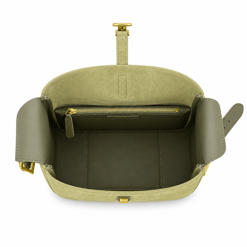 Saint Laurent YSL Le 5 à 7 Hobo – Sage Suede Gold