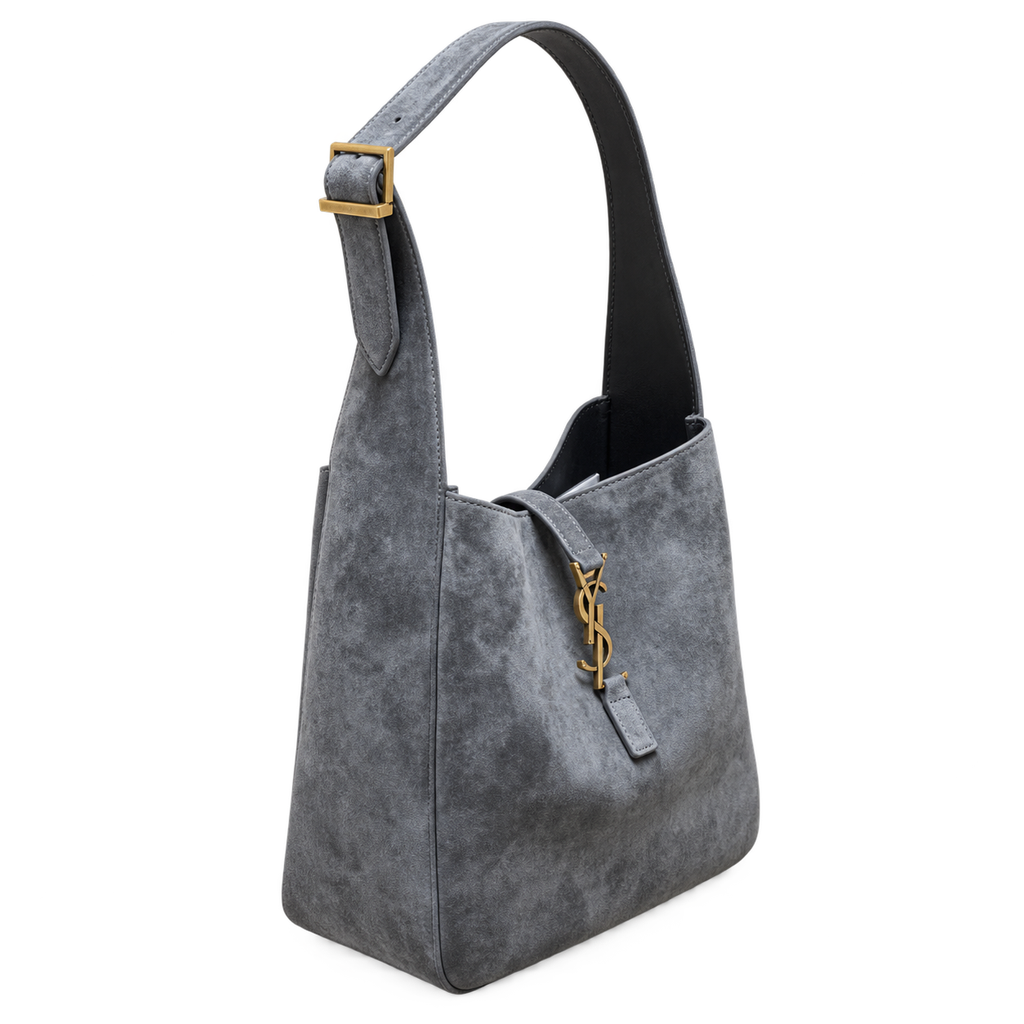 Saint Laurent YSL Le 5 à 7 Hobo – Slate Suede Gold