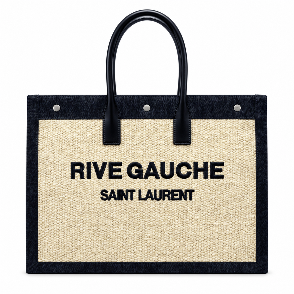 Saint Laurent Rive Gauche Large Tote Bag in Natural