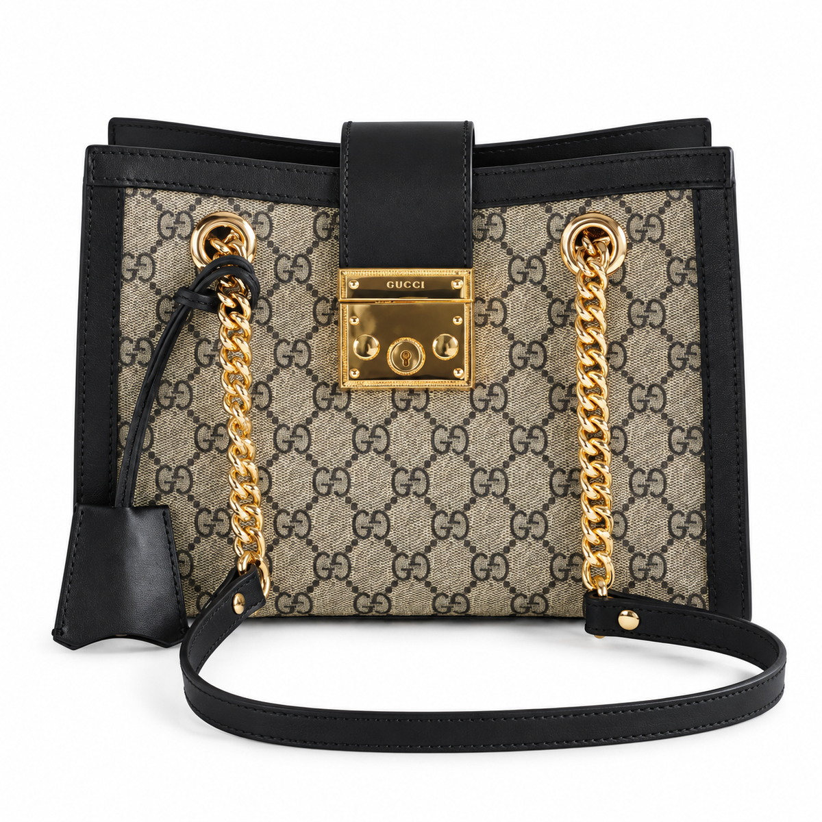 Gucci Padlock Small GG Supreme Shoulder Bag Black