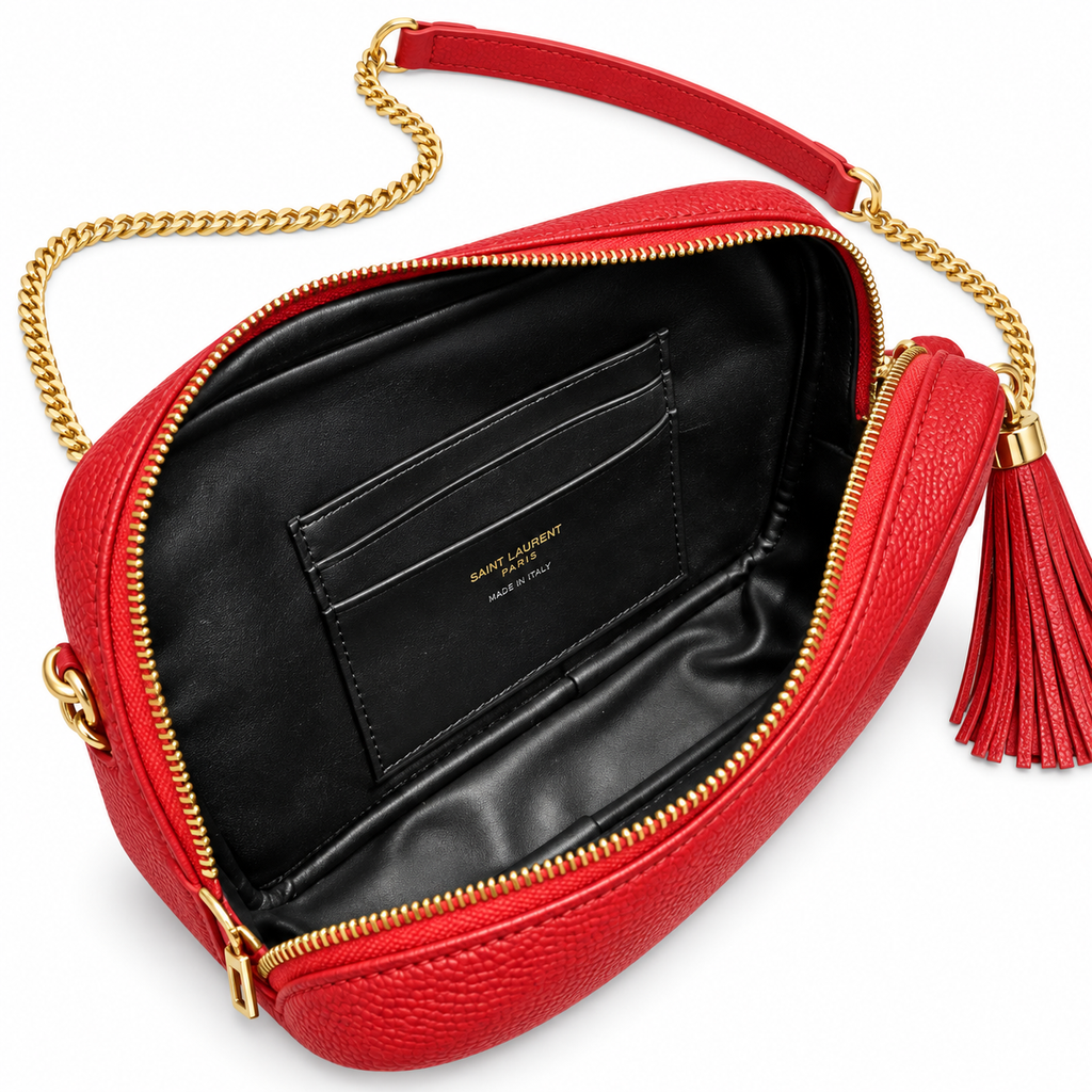 Saint Laurent YSL Lou Mini Camera Bag – Red Gold