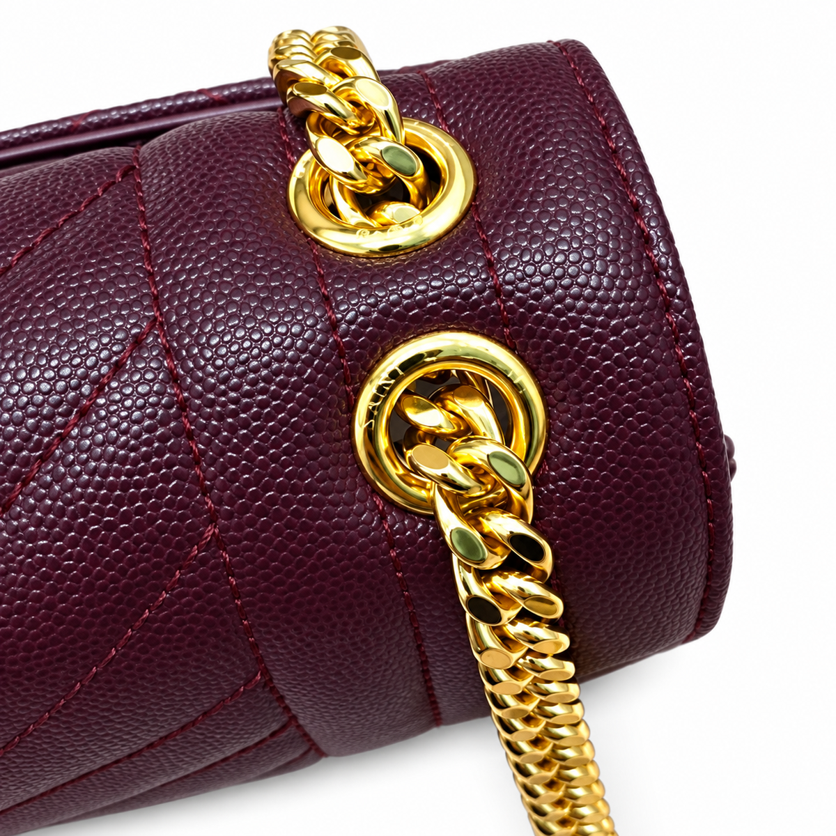 Saint Laurent YSL Envelope Bag – Burgundy Gold