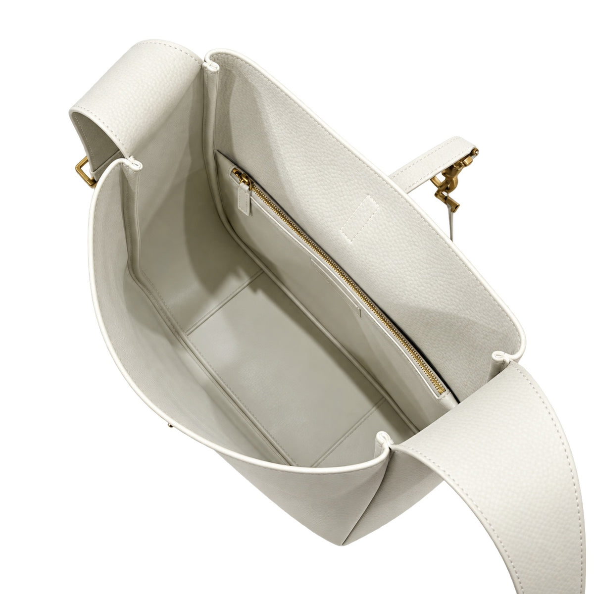 Saint Laurent Le 5 À 7 Leather Hobo Bag – White