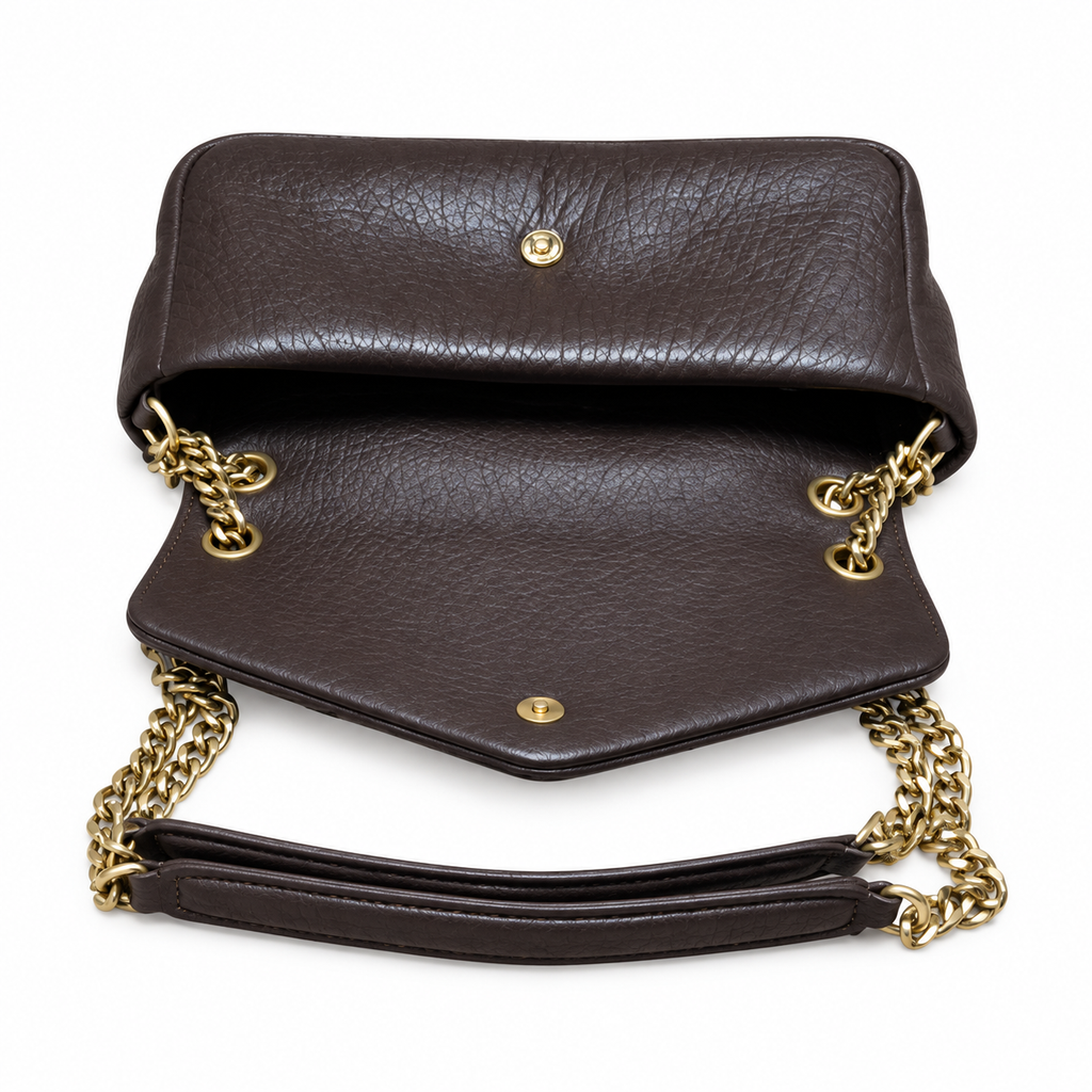 YSL Saint Laurent Envelope Chain Bag Dark Brown