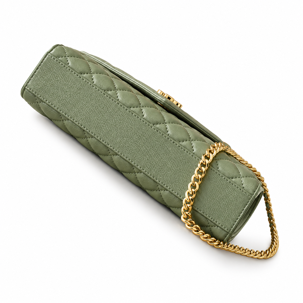 Saint Laurent YSL College Medium – Sage Green Gold