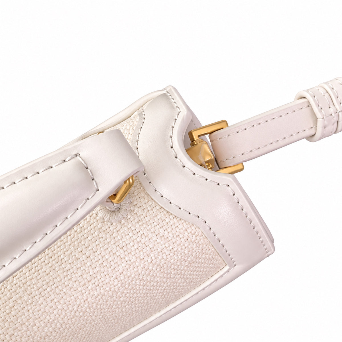 YSL Saint Laurent Cassandra Mini Top Handle Bag Ivory