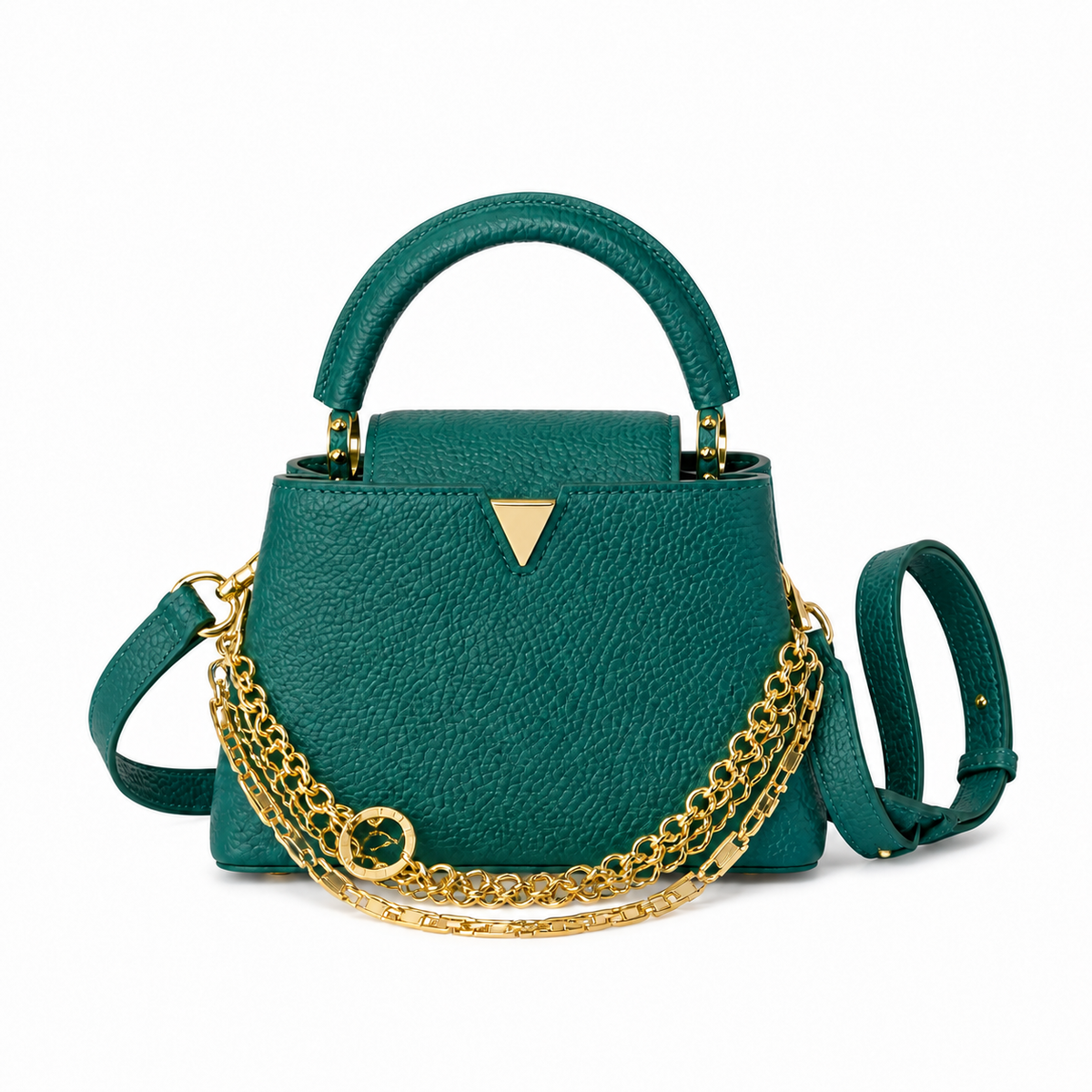 Louis Vuitton Capucines Mini – Emerald Taurillon Triple Chain