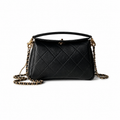 Chanel Black Quilted Lambskin Top Handle Crossbody | Camellia Turn-Lock — 23cm