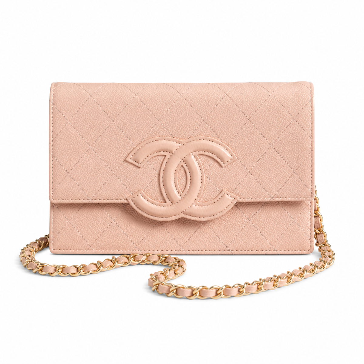 Chanel Timeless CC WOC Caviar Quilted Chain Bag in Pink