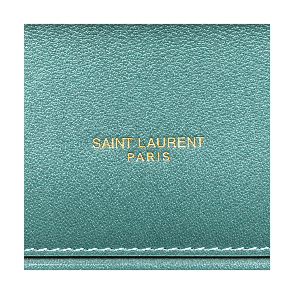 Saint Laurent Cassandra Chain Bag – Green Patent & Card Set